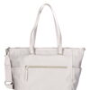 Time and Tru Women's Frankie Nylon Tote Bag, Pearly White