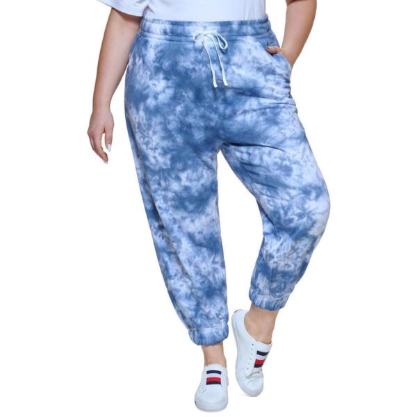 Tommy Hilfiger Sport Womens Blue Logo Tie Dye Jogger Pants Plus 2X BHFO 1827