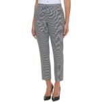 Tommy Hilfiger Womens B/W High Rise Houndstooth Slim Ankle Pants 16 BHFO 2187