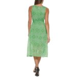 Tommy Hilfiger Womens Green Chiffon Printed Hi-Low Midi Dress 8 BHFO 4403