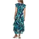 Tommy Hilfiger Womens Navy Printed Maxi Dress 10 BHFO 3089