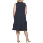 Tommy Hilfiger Womens Navy V-Neck Mid Calf Midi Dress Plus 18W BHFO 1681