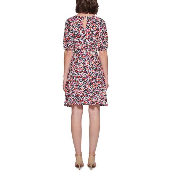 Tommy Hilfiger Womens Pink Floral Print Fit & Flare Dress Petites 4P BHFO 8563