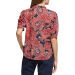 Tommy Hilfiger Womens Red Paisley Blouse Shirt XS BHFO 2164