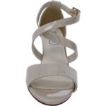 Touch Ups Womens Jenna Beige Patent Wedge Sandals Shoes 6 Medium (B,M) BHFO 8154