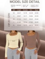 Trendy Queen Womens Long Sleeve Shirts Crop Tops Basic Double Layering Tight Slim Fit Y2K T Shirts Winter Clothes 2024