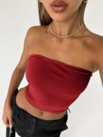 Trendy Queen Womens Tube Tops Strapless Crop Tops Basic Backless Sleeveless Bandeau Cute 2024 Summer Outfits Sexy Solid Tops