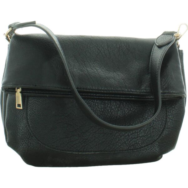 Urban Expressions Womens Blake Black Fold-Over Satchel Handbag Medium BHFO 0330