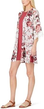 WallFlower Women's Sleeveless Swing Dress & Printed Kimono Set