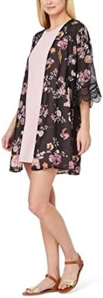 WallFlower Women's Sleeveless Swing Dress & Printed Kimono Set