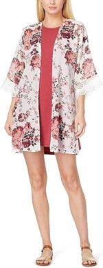 WallFlower Women's Sleeveless Swing Dress & Printed Kimono Set