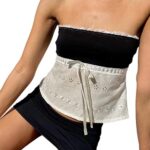 Women Y2k Backless Crop Top Sexy Tie Up Spaghetti Strap Camisole Shirt Cute Summer Tops