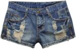 Women's Low Rise Waist Summer Ripped Distressed Frayed Denim Shorts Sexy Jeans