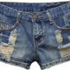 Women's Low Rise Waist Summer Ripped Distressed Frayed Denim Shorts Sexy Jeans