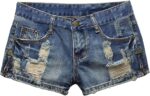 Women's Low Rise Waist Summer Ripped Distressed Frayed Denim Shorts Sexy Jeans