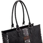 Wrangler Tote Bag for Women Multi Pockets Leather Purse Medium Handbags with Woven Top-Handle