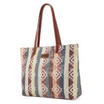 Wrangler Western Handbags Tote Bag for Women Genuine Leather Strap Hobo Bag Aztec Canvas Shoulder Bags