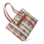 Wrangler Western Handbags Tote Bag for Women Genuine Leather Strap Hobo Bag Aztec Canvas Shoulder Bags