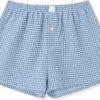 Y2k Women Pajamas Shorts Low Rise Pj Sleep Shorts Plaid Boxer Sleeping Shorts Sleepwear Micro Bottoms Lounge Shorts