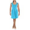 24seven Comfort Apparel Womens Blue Pleats Fit & Flare Dress Plus 1X BHFO 1202