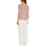 Adrianna Papell Womens Embroidered Beaded Top Blouse Shirt BHFO 0566