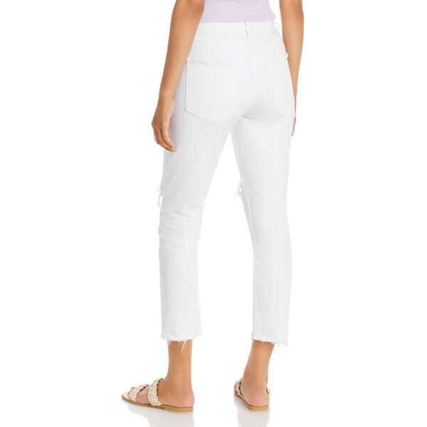 Agolde Womens Riley White Organic Cotton Distressed Cropped Jeans 31 BHFO 1989