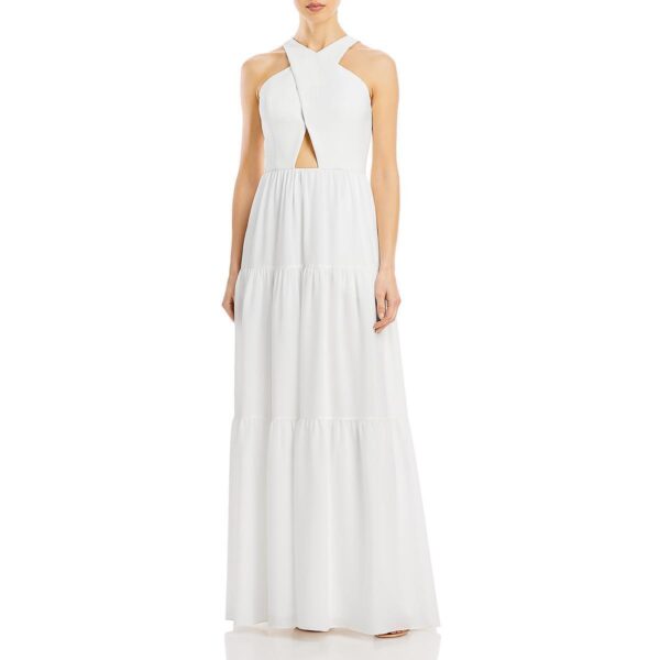 Aidan by Aidan Mattox Womens Crepe Tiered Evening Dress Gown BHFO 5804