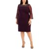 Alex Evenings Womens Illusion Knee Sheath Dress Plus BHFO 4328