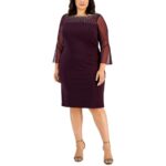 Alex Evenings Womens Illusion Knee Sheath Dress Plus BHFO 4328