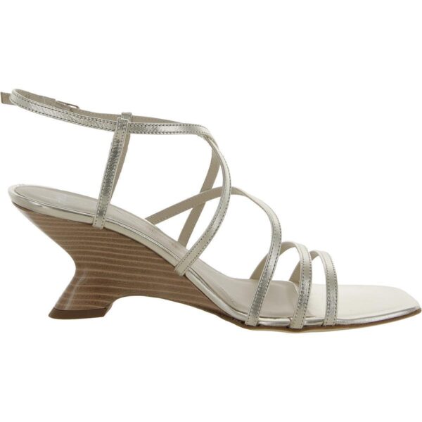 Amalfi by Rangoni Womens Firma Silver Wedge Sandals 8 Medium (B,M) BHFO 1994