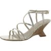 Amalfi by Rangoni Womens Firma Silver Wedge Sandals 8 Medium (B,M) BHFO 1994