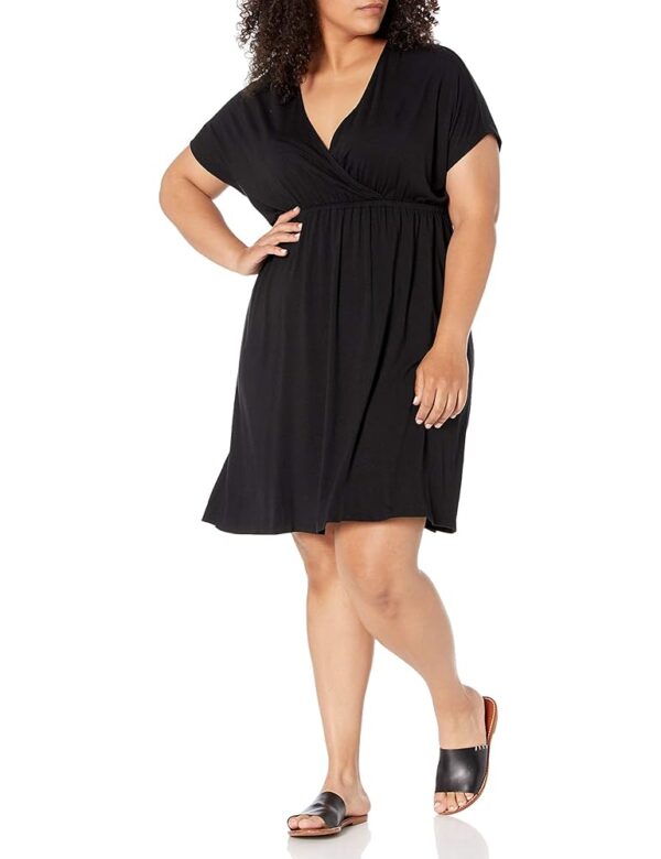 Amazon Essentials Women's Surplice Dress (Available in Plus Size)