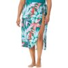 Anne Cole Womens Green Printed Skirt Beachwear Cover-Up Plus 22/24 BHFO 4576