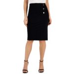 Anne Klein Womens Black Embellished Split Hem Pencil Skirt XL BHFO 0459