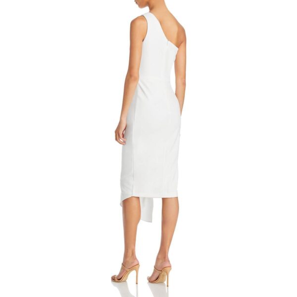 Aqua Womens Scuba Midi One Shoulder Sheath Dress BHFO 1707