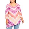 Avenue Womens Slub V Neck Blouse Pullover Top Shirt BHFO 7402