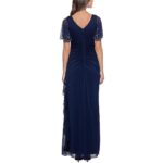 B&A by Betsy and Adam Womens Navy Embellished Evening Dress Gown 10 BHFO 0249