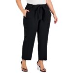 Bar III Womens Black Crepe Business Dress Pants Trousers Plus 16W BHFO 5890