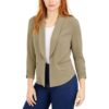 Bar III Womens Crinkled Shawl Collar Open-Front Blazer Jacket Petites BHFO 2284