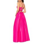 Blondie Nites Womens Pink Satin Prom Evening Dress Gown Juniors 5 BHFO 7253