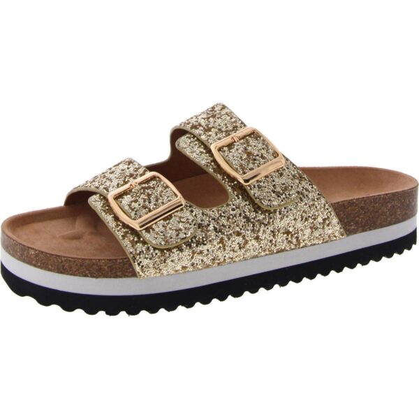 Boutique by Corkys Womens Beach Babe Gold Slide Sandals 7 Medium (B,M) BHFO 7312