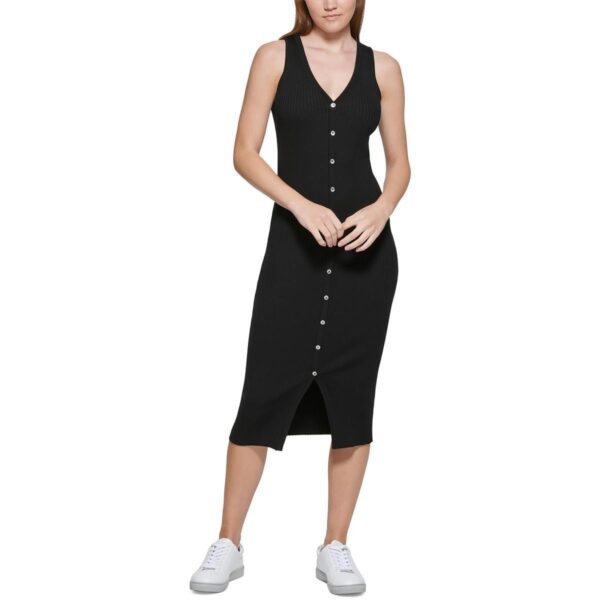 Calvin Klein Jeans Womens Black Daytime Midi Bodycon Dress Petites PXL BHFO 3043