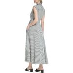 Calvin Klein Womens B/W Striped Sleeveless Maxi Shirtdress 8 BHFO 2272