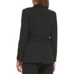 Calvin Klein Womens Black Belted Double-Breasted Blazer Jacket 6 BHFO 8118