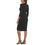 Calvin Klein Womens Black Glitter 3/4 Sleeve Formal Midi Dress 10 BHFO 9167