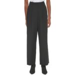 Calvin Klein Womens Black Pleated Office Workwear Wide Leg Pants 16 BHFO 1569