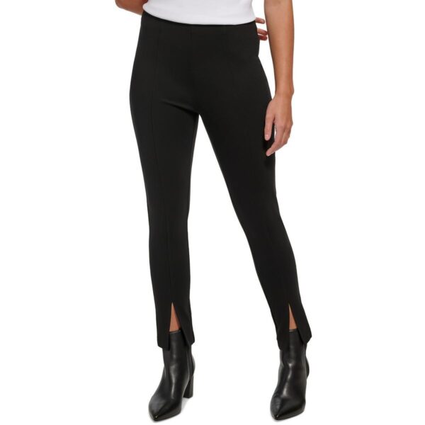 Calvin Klein Womens Black Slim Split Hem Cropped Ankle Pants S BHFO 9709