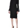 Calvin Klein Women's Chiffon Bell Sleeve Sheath Dress