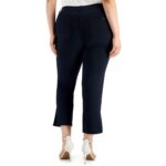 Calvin Klein Womens Navy Cropped High Rise Straight Leg Pants Plus 2X BHFO 8660