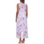 Calvin Klein Womens Pink Floral Midi Summer Fit & Flare Dress 16 BHFO 7579